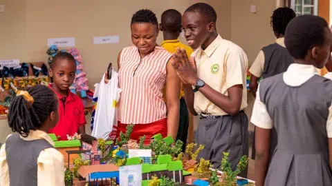 Ethan explaining P.7 Project