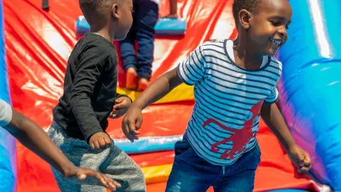 Jumping in the castle