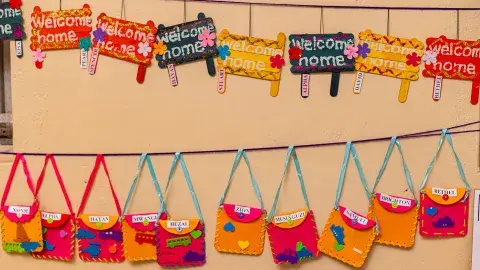 Wall hanging and bags